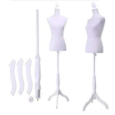 

Female Mannequin Torso Dress Form Display W WhiteTripod Stand Clothing White
