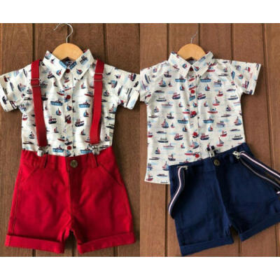 

Toddler Kids Baby Boy Gentleman Clothes Shirt Tops Shorts Pants Formal Outfit US