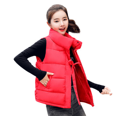 

Toponeto Women Thick Outerwear Sleeveless Coat Short Slim Cotton-padded Jackets Coats