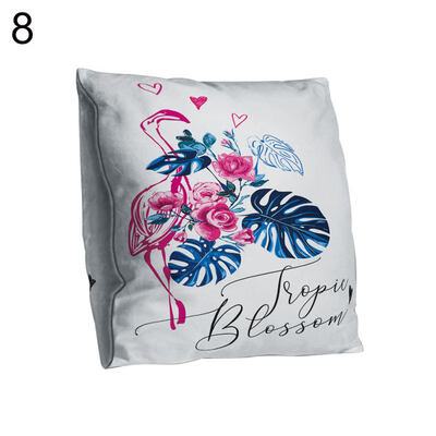 

Lovely Flamingo Square Throw Pillow Protector Case Cushion Cover Sofa Bed Decor