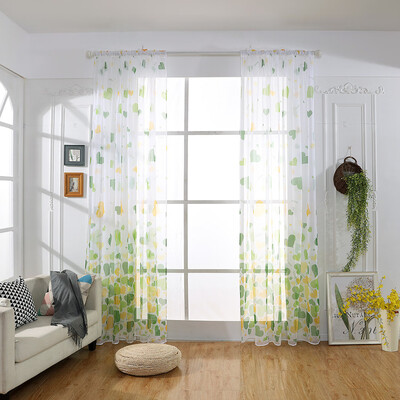 

Toponeto Heart Shaped Curtain Tulle Window Treatment Voile Drape Valance 1 Panel Fabric