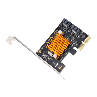 

PCI-E X2 to 2 Port SATA3 6Gbps Card Express Card SSD Tiering Controller Adapter with Driver CD for Big&Small PC Case