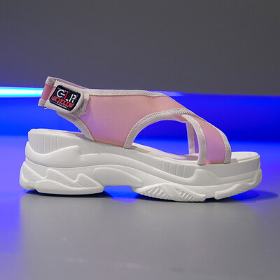 

European Station Sandals Thick Bottom Casual Elastic Cloth Muffin Bottom Cross Womens Shoes Tide in Summer