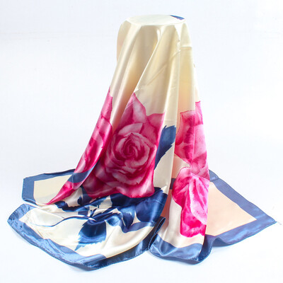 

New printing simulation silk satin scarf Scarf scarf 90cm shawl manufacturers wholesale a generation