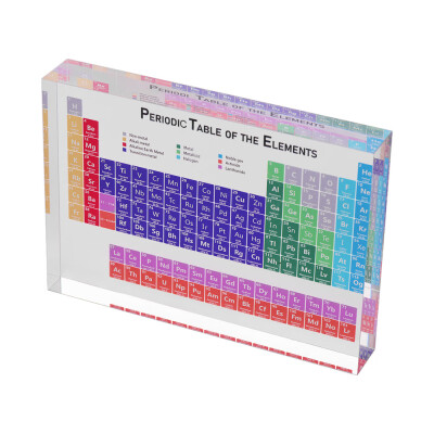 

Acrylic Periodic Table Display with Elements Durable Portable Learning Education Tool for Teachers Students for Home School Desk D