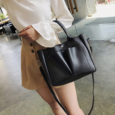 

2019 New Vintage Women Bag Simple Handbags Famous Brands Pu Leather Shoulder Bag Casual Ladies Crossbody Bags
