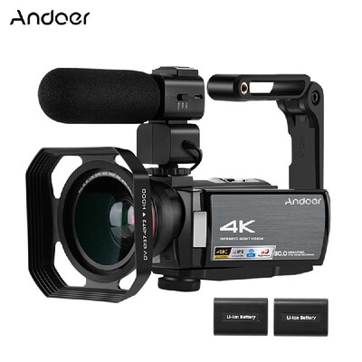 

Andoer HDV-AE8 4K WiFi Digital Video Camera Camcorder DV Recorder 30MP 16X Digital Zoom IR Night Vision 3 Inch IPS LCD Touchscreen
