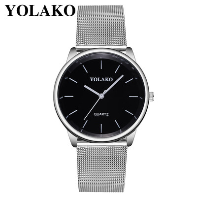 

RM YOLAKO Ladies Stainless Steel Mesh Belt Watch With Simple Mirror Quartz Watch