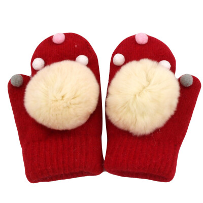 

Baby Gloves Cute Cartoon Thicken Hot Infant Baby Girls Boys Of Winter Warm Gloves Children