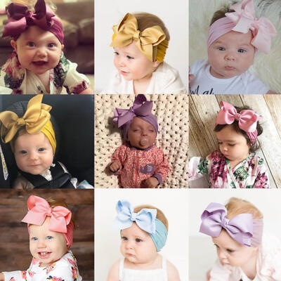 

Toddler Girl Kid Baby Big Bow Hairband Headband Stretch Turban Knot Head Wrap