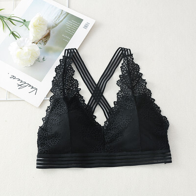 

Lace No Steel Ring Large V-neck Triangle Cup Bra