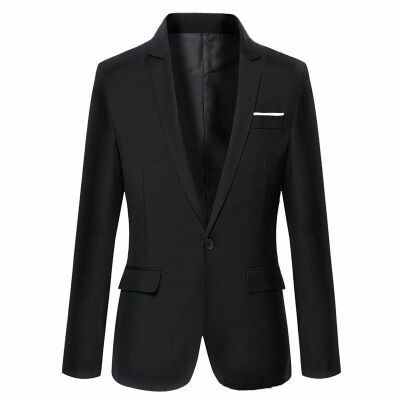 

Stylish Mens Casual Slim Fit Formal Single Button Suit Blazer Coat Jacket Tops