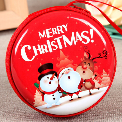 

New Year Santa Claus Mini Storage Bag Money Box For USB Cable Coin Holder As A Christmas Gifts Zipper Lock Travel Organizer