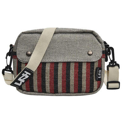 

Korean Striped Shoulder Messenger Handbags Women Canvas Small Crossbody Bag