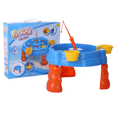 

24 Pcs Fishing Game Toys Set Beach Bath Toys Floating Fish Play Sets Sand Water