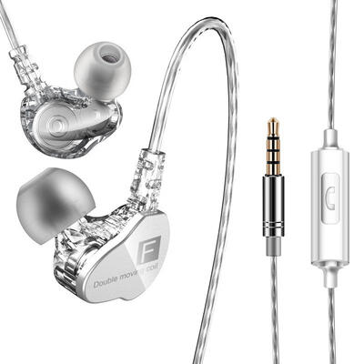 

35mm In Ear Sport Earphones Dual Driver Earphone With Mic Gaming Earbuds Dynamic Drivers Headset Wired Earphone For Pho