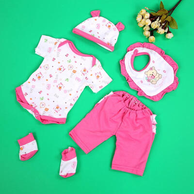 

Greensen Baby Kids Simulation Doll Lovely Five-piece Set Outfit Clothes Accessories for 17inch Dolls