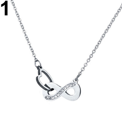 

Womens Stainless Steel Infinity Symbol Lucky Number 8 Pendant Necklace Jewelry