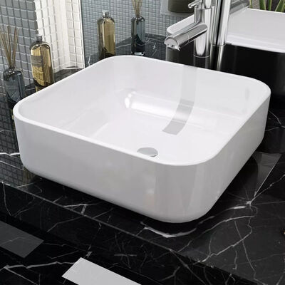 

Basin Square Ceramic White 15"x15"x53"