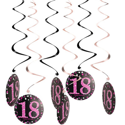 

FUNNYBUNNY 18 21 30 40 50 60 70th Birthday Party Spiral Ornaments Hanging Decoration Backdrop Curtain Wedding Backdrop