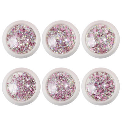 

6pcsbag Glitter Nail Crystal Rhinestones DIY Nail Art Jewelry Decoration