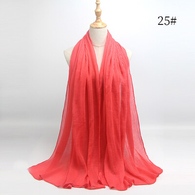 

New pleated crease cotton scarf womens fashion turban hooded towel wholesale factory direct one generation