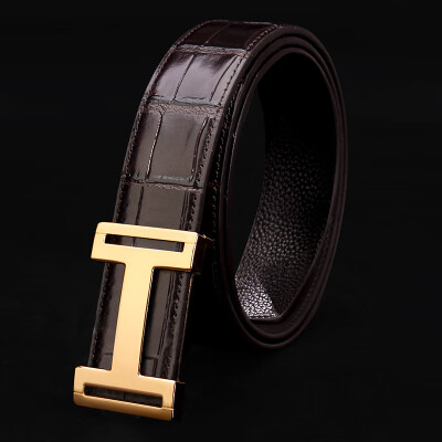 

Guangzhou factory belt mens leather suede leather letter H smooth buckle belt youth high-end business tide belt