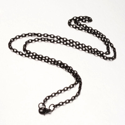 

Iron Necklace Making Cable Chain with Alloy Lobster Clasp Gunmetal 2441"