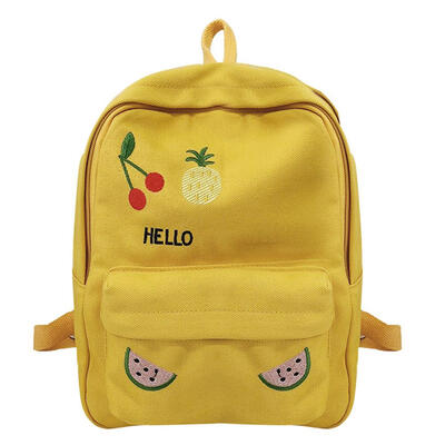 

Fruit Print Travel Backpacks Women School Bags Canvas Knapsack Rucksack