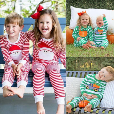 

Newborn Baby Girl Boy Christmas Halloween Striped Romper Jumpsuit Clothes Outfit