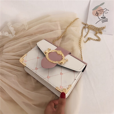 

Chic rhombic chain bag female 2019 new Korean version of the belt decoration small square bag collision color wild shoulder Messenger bag