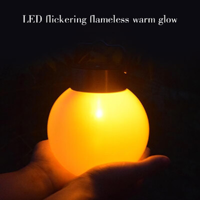 

Solar-Powered Lamp Waterproof LED Hanging Ball Light Flickering Flameless Solar Lantern for Garden Outdoor