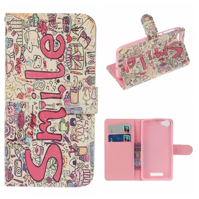 

MOONCASE Wiko Lenny3 Max Painted Pattern Leather Case - Smile