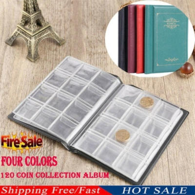 

120 Coin Collection Holders Storage Money Penny Pocket Album Book Folder Case