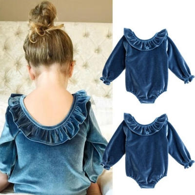 

Newborn Baby Kids Girl Long Sleeve Romper Winter Costume Clothes Bodysuit Outfit 3-18M