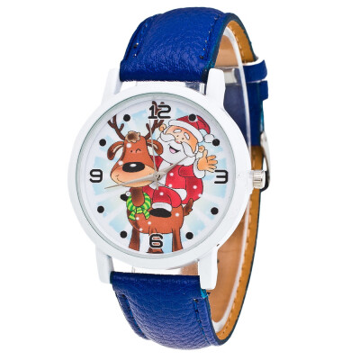 

New Christmas Ornaments Elderly Pattern Leather Band Analog Quartz Vogue Watches Xmas Decoration Navidad 2018 Envio Gratis