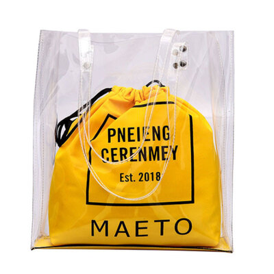 

Handbag Fashion Women Casual Girls High Shoulder Bags Hot Shoulder Bag Jelly Color Korean Letter Printing Large Capacity Tote