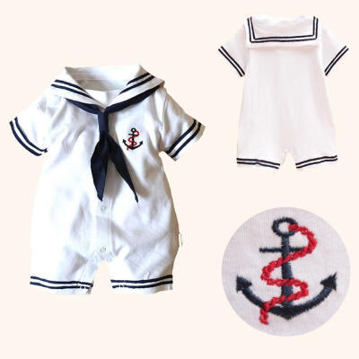 

Hot Sale Baby Boy Cotton Outfits Sailor Romper Newborn Infant One-piece Clothes