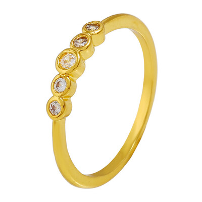 

New Design Small Cute Gold Color Crystal Wedding Rings For Women Jewelry Round Simple Fashionable Party Gifts