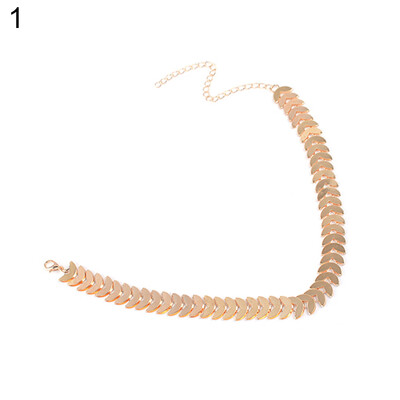 

Punk Alloy Leaf Design Choker Collar Chain Necklace Party Club Women Jewelry