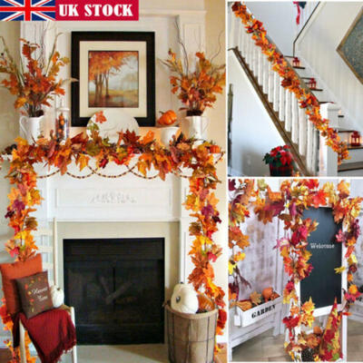 

UK Artificial Autumn LED Maple Leaf ORANGE GarlandsDECORATION DISPLAYWEDDING