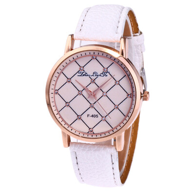 

Houndstooth Women Watch Women Fashion Style Leather Band Analog Quartz Ladies WristWatch Montre Femme Clock Hot Sale Relogio &Ff