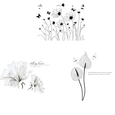 

Butterfly Dragonfly Flower Decals Insect Floral Wall Sticker PVC Waterproof Home Shop Removable Wallpaper