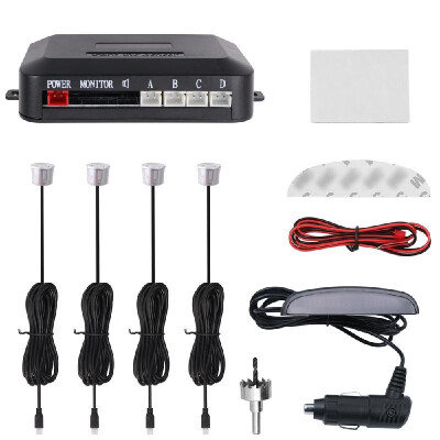 

Intelligent Parking Assistance System 4 Sensor Buzzer Car LED Display Reverse Backup Alert Indicator Monitor Kits