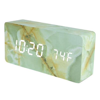 

Marbling Intelligent Induction Voice Control Digital Alarm Clock USB Timer
