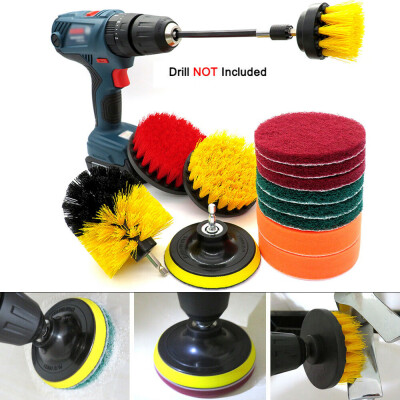 

14pcsSet Drill Brush Kit Scouring Pads And Scrub Sponge For Bathroom Kitchen