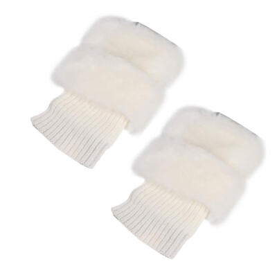 

Winter Women Warm Faux Fur Crochet Knit Leg Warmers Boot Socks Toppers Cuffs