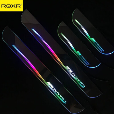 

Acrylic door sill plate strip with led decorative welcome light moving door scuff for BMW