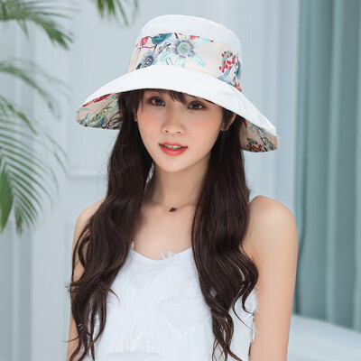 

New Dual Pure Cotton Printed Foldable Cloth Cap for Sunshade Hat Female Summer