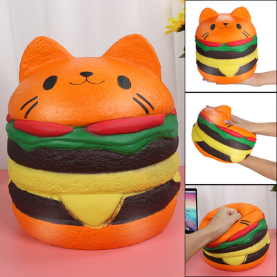 

Gotoamei Squishies Kawaii Jumbo Hamburger Cat Slow Rising Cream Scented Stress Relief Toy
